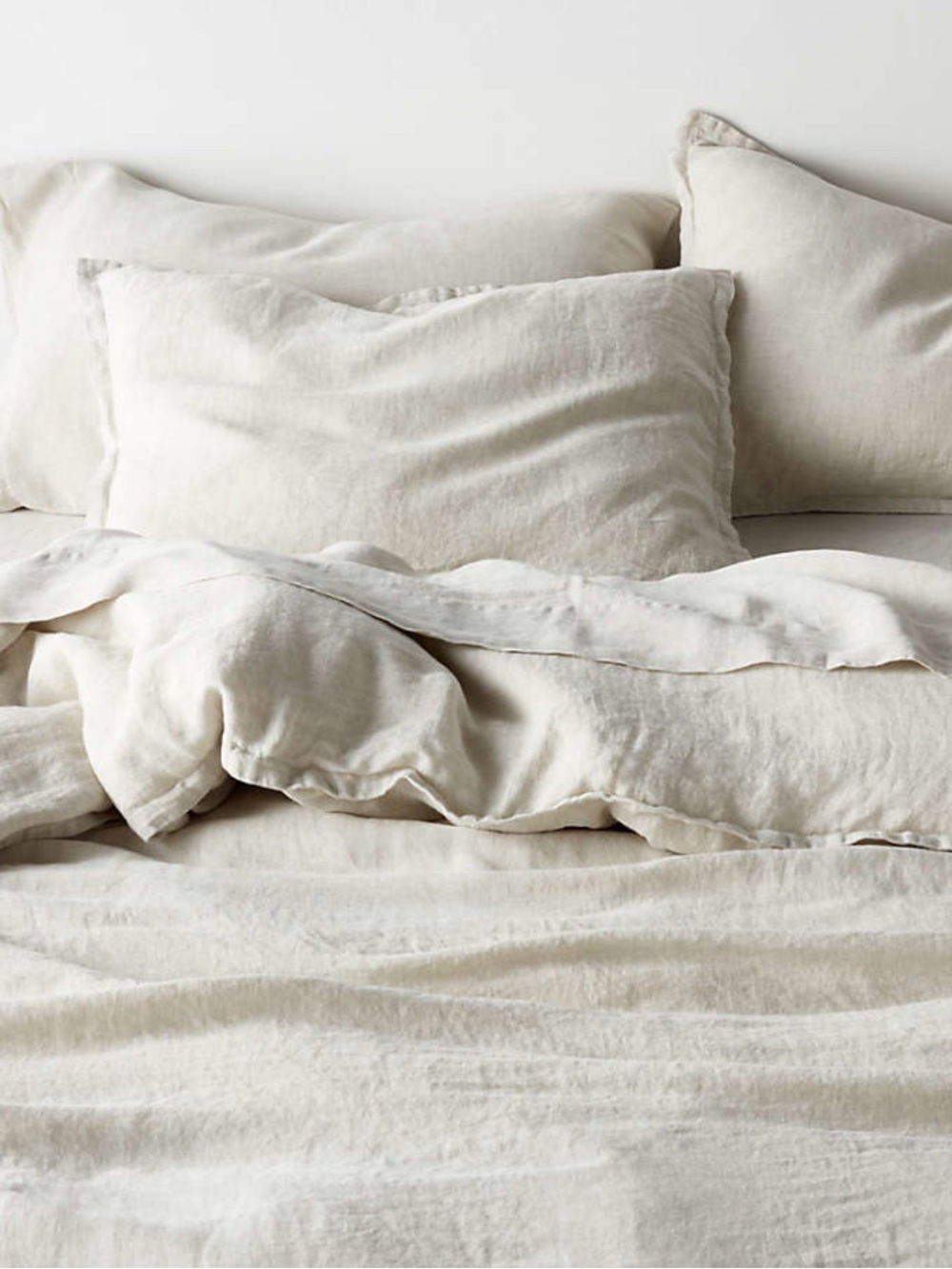 Crate and Barrel European Linen Duvet Cover Natural KING